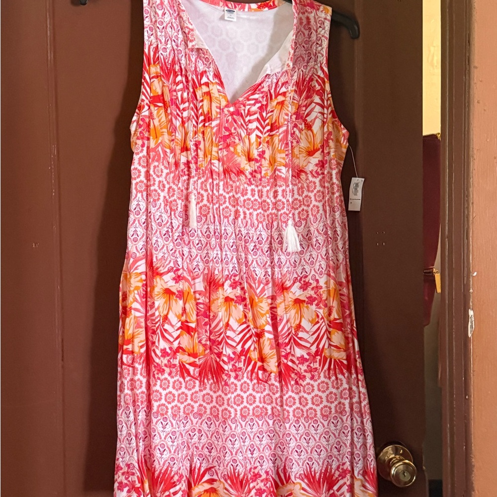 Old Navy Pink and Orange Sleeveless Sundress